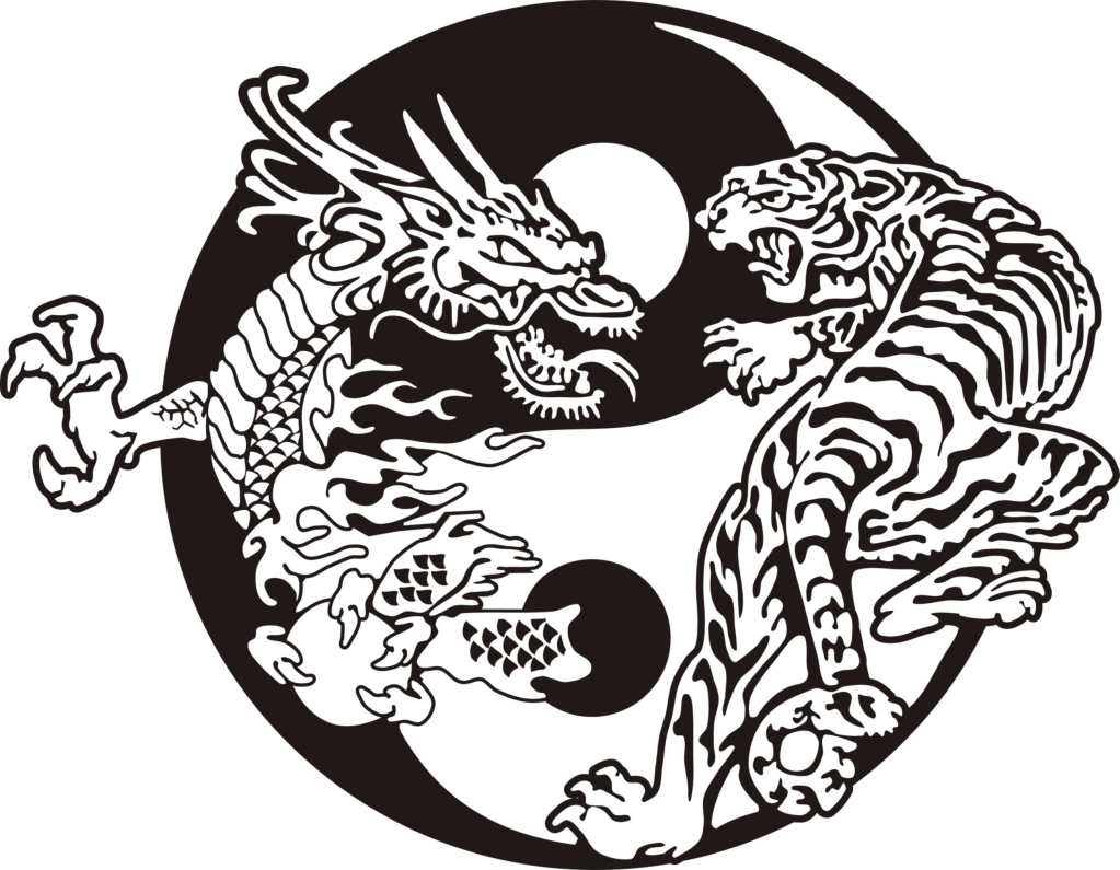 tiger vs dragon drawings